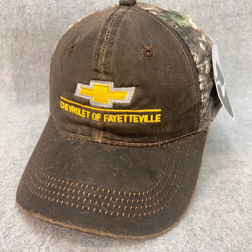 Chevrolet Fayetteville Mens Brown OC Hat Mossy Oak Camo Waxed Look OSFM